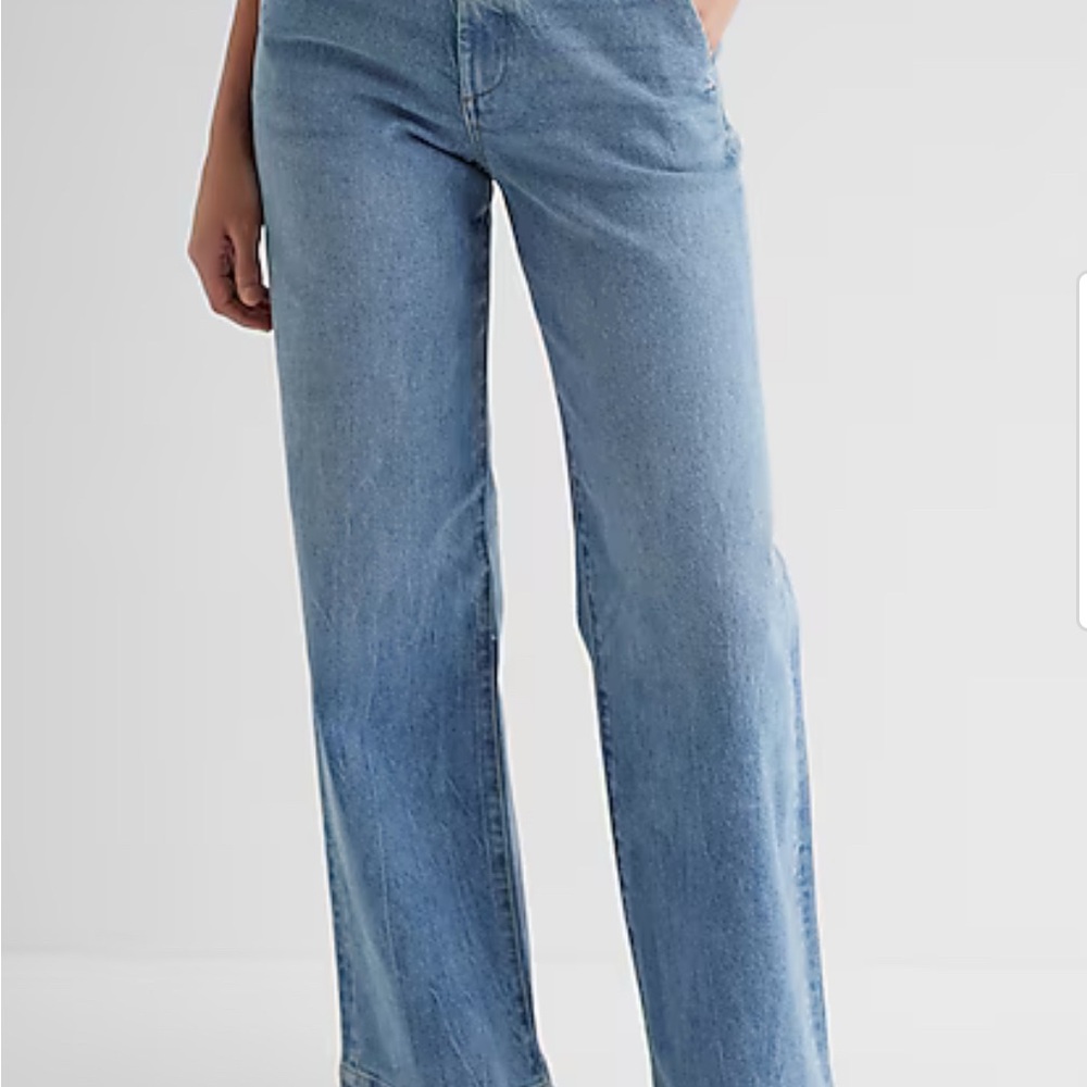 Express Blue Flare Wide Leg Jeans